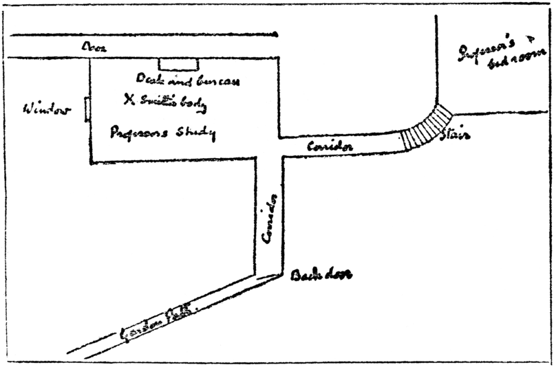 Sketch of the building's room and corridors